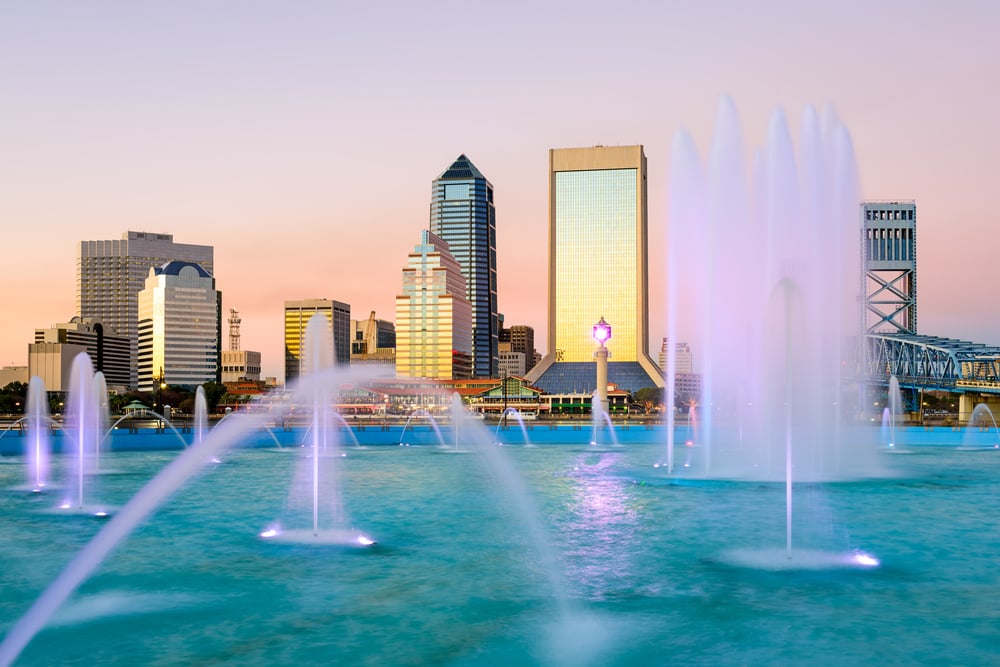 Jacksonville, Florida Fountain Skyline